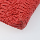 Miu Miu Matelassé Umhängetasche Leder 2way Rot Gold Auth LNZ743V-16