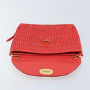 Miu Miu Matelassé Umhängetasche Leder 2way Rot Gold Auth LNZ743V-19
