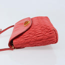 Miu Miu Matelassé Umhängetasche Leder 2way Rot Gold Auth LNZ743V-4