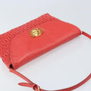Miu Miu Matelassé Umhängetasche Leder 2way Rot Gold Auth LNZ743V-6