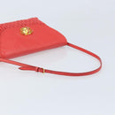 Miu Miu Matelassé Umhängetasche Leder 2way Rot Gold Auth LNZ743V-7