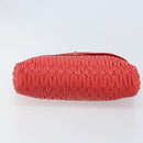 Miu Miu Matelassé Umhängetasche Leder 2way Rot Gold Auth LNZ743V-5
