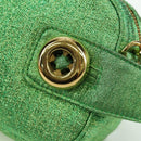 PRADA Chain Shoulder Bag Canvas Green Gold Auth LNZ744V-18