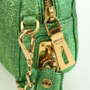 PRADA Chain Shoulder Bag Canvas Green Gold Auth LNZ744V-20