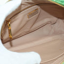 PRADA Chain Shoulder Bag Canvas Green Gold Auth LNZ744V-9