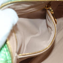 PRADA Chain Shoulder Bag Canvas Green Gold Auth LNZ744V-25