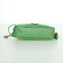 PRADA Chain Shoulder Bag Canvas Green Gold Auth LNZ744V-5