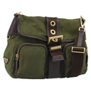 PRADA Shoulder Bag Nylon Khaki Gold Auth LNZ745-1