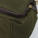 PRADA Shoulder Bag Nylon Khaki Gold Auth LNZ745-9