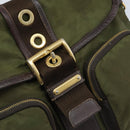 PRADA Shoulder Bag Nylon Khaki Gold Auth LNZ745-17