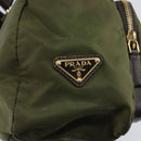 PRADA Shoulder Bag Nylon Khaki Gold Auth LNZ745-18
