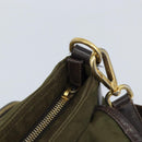PRADA Shoulder Bag Nylon Khaki Gold Auth LNZ745-20