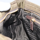 PRADA Shoulder Bag Nylon Khaki Gold Auth LNZ745-23