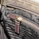 PRADA Shoulder Bag Nylon Khaki Gold Auth LNZ745-24
