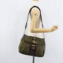 PRADA Shoulder Bag Nylon Khaki Gold Auth LNZ745-28