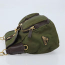 PRADA Shoulder Bag Nylon Khaki Gold Auth LNZ745-4