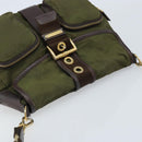PRADA Shoulder Bag Nylon Khaki Gold Auth LNZ745-6