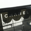 CHANEL Window Line Pouch Vinyl Clear Silver CC Auth LNZ748V-17