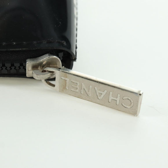 CHANEL Window Line Pouch Vinyl Clear Silver CC Auth LNZ748V