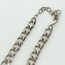 Christian Dior italic Necklace metal Silver Auth LNZ749M-10