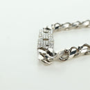 Christian Dior italic Necklace metal Silver Auth LNZ749M-12