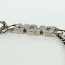 Christian Dior italic Necklace metal Silver Auth LNZ749M-14