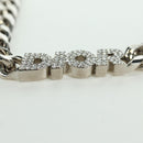 Christian Dior italic Necklace metal Silver Auth LNZ749M-15