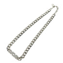 Christian Dior italic Necklace metal Silver Auth LNZ749M-2