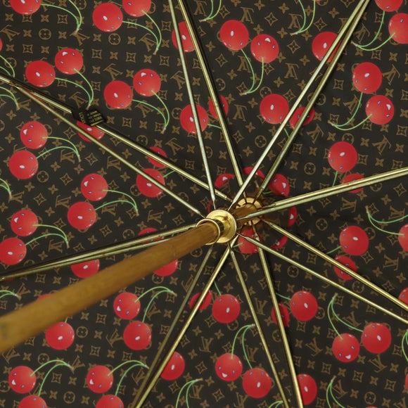 LOUIS VUITTON Monogram Cherry Umbrella Polyester Wood M70125 LV Auth LNZ750V
