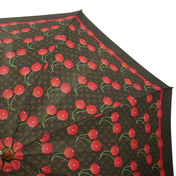 LOUIS VUITTON Monogram Cherry Umbrella Polyester Wood M70125 LV Auth LNZ750V