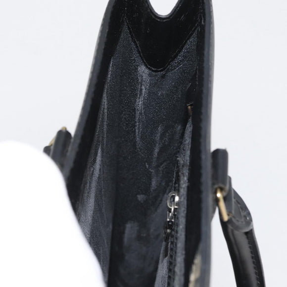 LOUIS VUITTON Epi Sac Plat PM Hand Bag Black M58658 LV Auth LNZ753