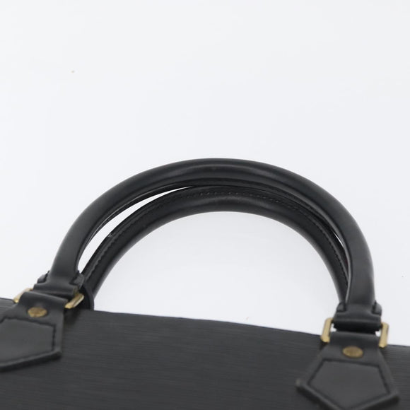 LOUIS VUITTON Epi Sac Plat PM Hand Bag Black M58658 LV Auth LNZ753