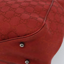 GUCCI GG Canvas Tote Bag Red Silver 113019 Auth LNZ757-9