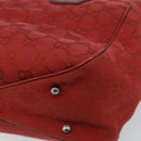 GUCCI GG Canvas Tote Bag Red Silver 113019 Auth LNZ757-15