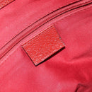 GUCCI GG Canvas Tote Bag Red Silver 113019 Auth LNZ757-17