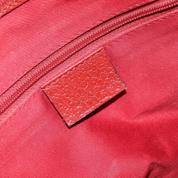 GUCCI GG Canvas Tote Bag Red Silver 113019 Auth LNZ757