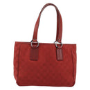 GUCCI GG Canvas Tote Bag Red Silver 113019 Auth LNZ757-13