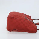 GUCCI GG Canvas Tote Bag Red Silver 113019 Auth LNZ757-3