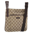 GUCCI GG Canvas Shoulder Bag Beige Silver 122793 Auth LNZ763-1
