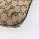 GUCCI GG Canvas Shoulder Bag Beige Silver 122793 Auth LNZ763-10
