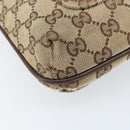 GUCCI GG Canvas Shoulder Bag Beige Silver 122793 Auth LNZ763-11