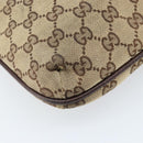 GUCCI GG Canvas Shoulder Bag Beige Silver 122793 Auth LNZ763-13