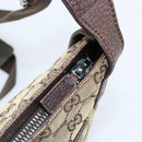 GUCCI GG Canvas Shoulder Bag Beige Silver 122793 Auth LNZ763-15