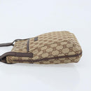 GUCCI GG Canvas Shoulder Bag Beige Silver 122793 Auth LNZ763-5