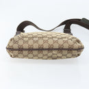 GUCCI GG Canvas Shoulder Bag Beige Silver 122793 Auth LNZ763-9