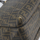 FENDI Zucca Canvas Tote Bag PVC Black Brown Auth LNZ764-15