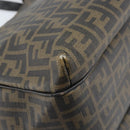 FENDI Zucca Canvas Tote Bag PVC Black Brown Auth LNZ764-17