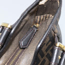 FENDI Zucca Canvas Tote Bag PVC Black Brown Auth LNZ764-9