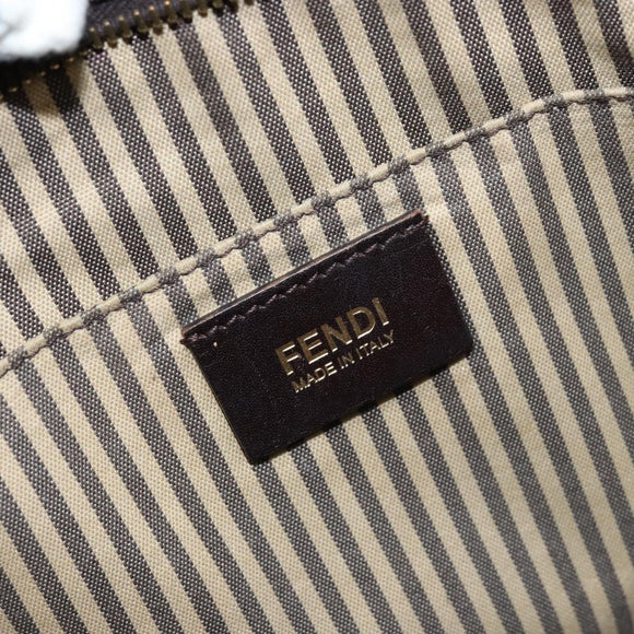 FENDI Zucca Canvas Tote Bag PVC Black Brown Auth LNZ764