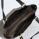 FENDI Zucca Canvas Tote Bag PVC Black Brown Auth LNZ764-6
